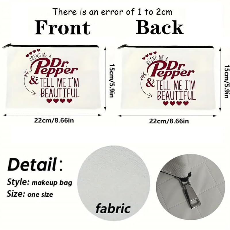 MONNYCAR Dr Pepper F0191 Minimalist Canvas Toiletry Bag Travel Organizer