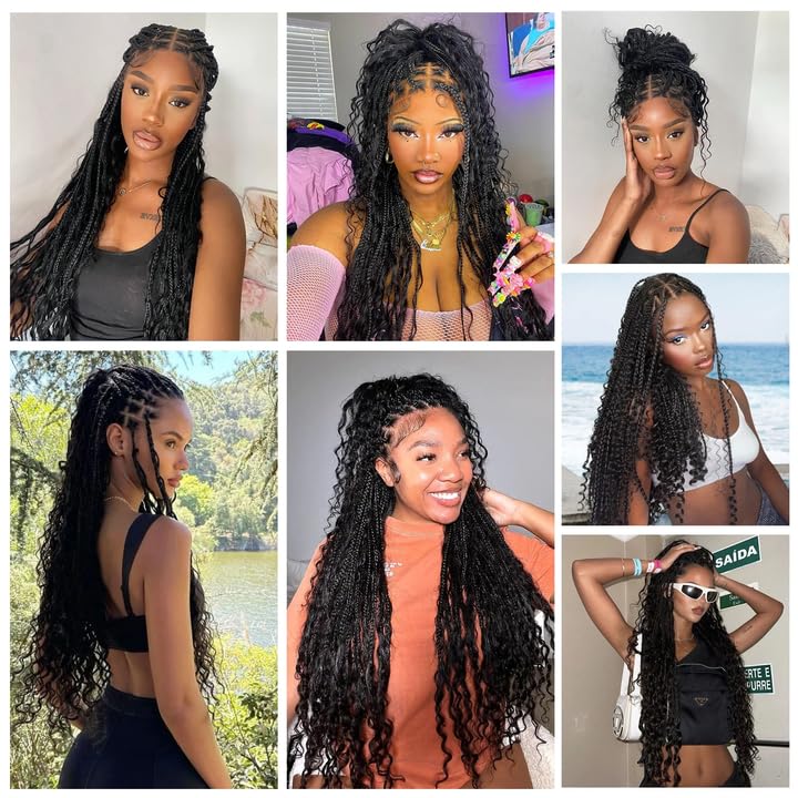 AuokMar Deep Wave Human Braiding Hair B #1B / 24 Inch 2 Bundles, 110g, Brazilian Natural Color