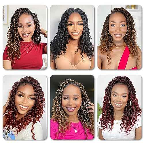 Karida Goddess Locs Crochet Hair 12 Inch, 8 Packs Faux Locs Crochet Hair for Black Women, Pre Looped Crochet Faux Locs With Curly Ends (12 Inch (Pack of 8), T30#)