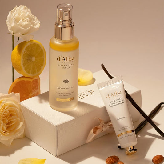 d'alba Piedmont All About Korean Skin Care, Gift Set for White Truffle First Spray Serum & Nourishing Hand Cream, Gift Sets for women