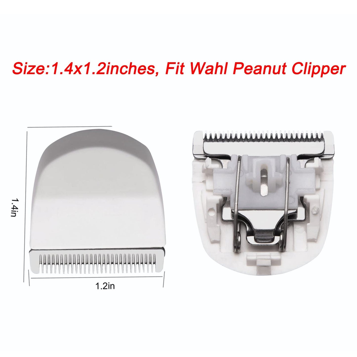 2PCS White Professional Peanut Clippers/Trimmers Snap On Replacement Blades #2068-300-Fits Compatible with Peanut Hair Clipper