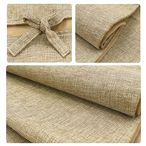 Ivenf Christmas Tree Skirt, 60 inches Extra Large Burlap Double-Layer Plain Tree Skirts, Rustic Jute Tree Skirt for Xmas Holiday Home Decor, Fall Winter Farmhouse Burlap Christmas Decorations Indoor