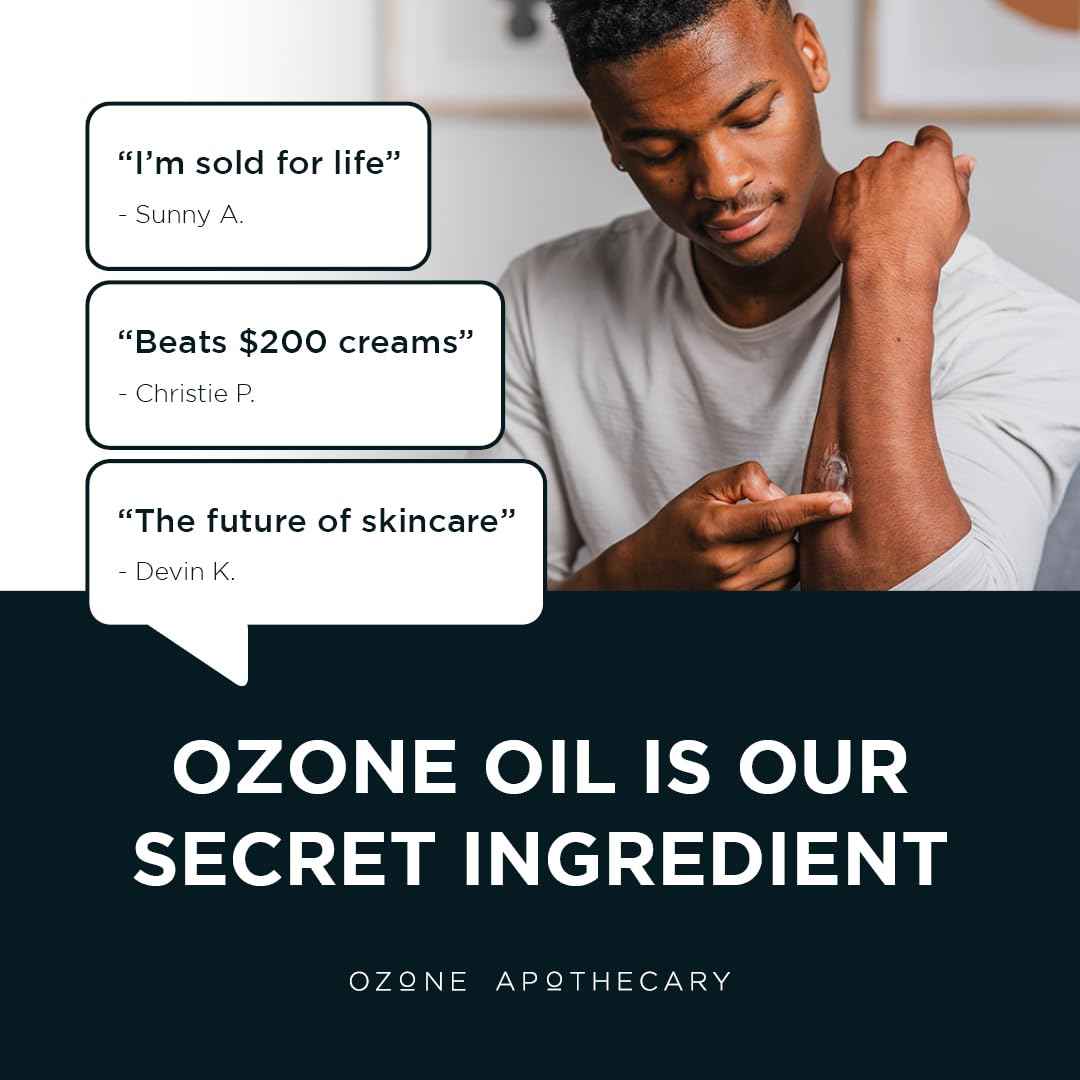 Ozone Apothecary Ozone Skin Cream | Ozone Oil Infused Absorbent Cream Skincare | Antibiotic-Free Multipurpose for Promoting Healthy Skin
