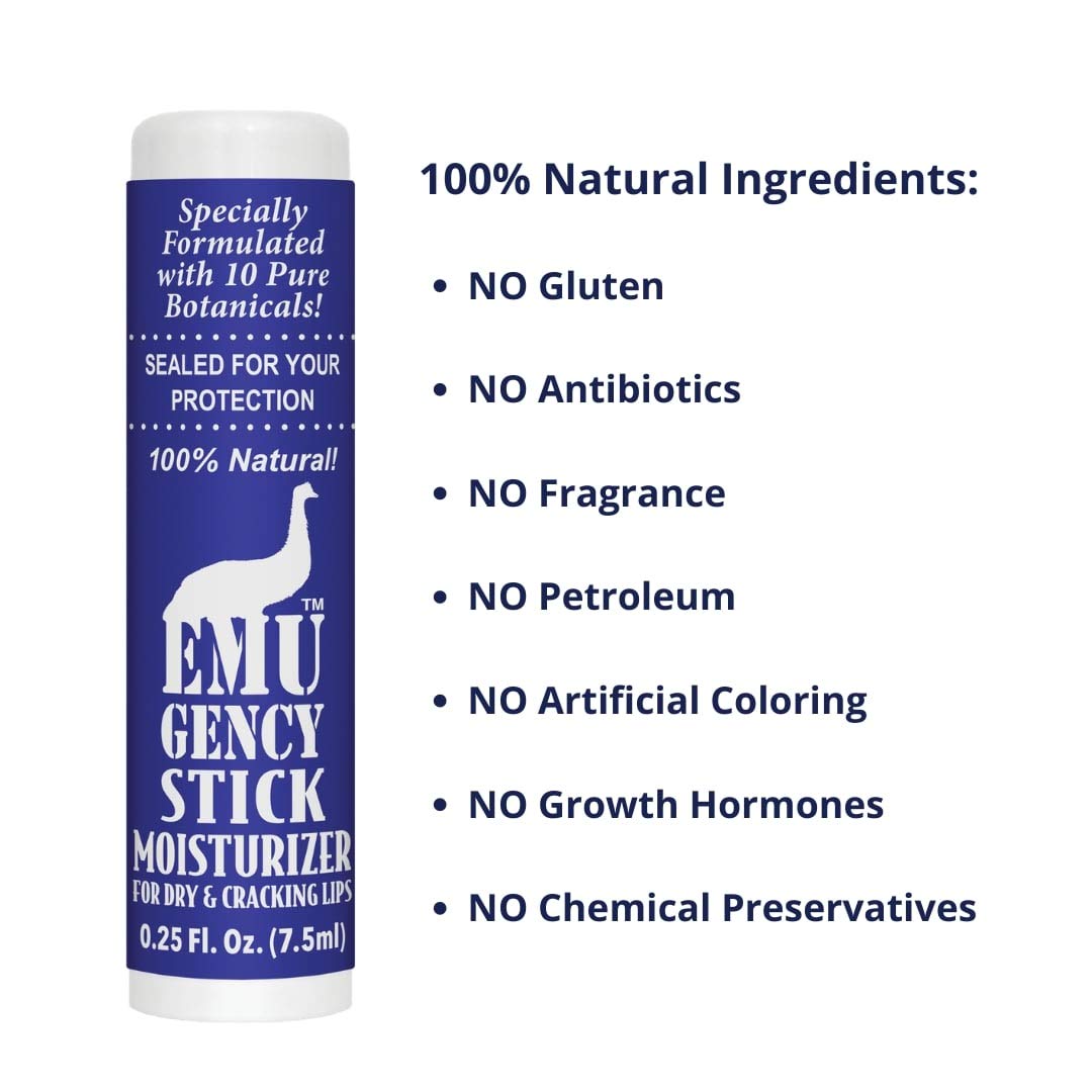 Montana Emu Ranch - EMUgency All Purpose Moisturizing Pocket Stick - 0.25 Ounce - 3 Pack - Helps Relieve Chapped, Cracked, and Split Lips and Skin