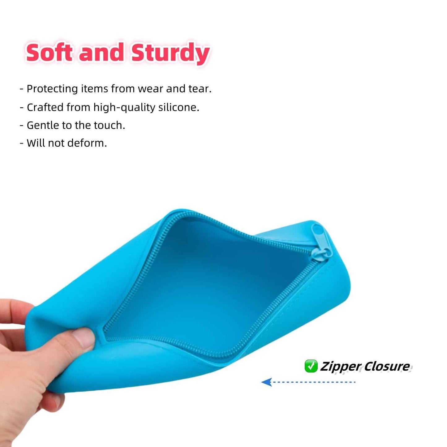 monolane 4 Pieces Silicone Makeup Toiletries Pouches, Silicone Stationary Holder, Waterproof Cosmetic Zipper Pouch, Digital Electronics Storage Bag, Beach Essential Travel Pouch (Neon)