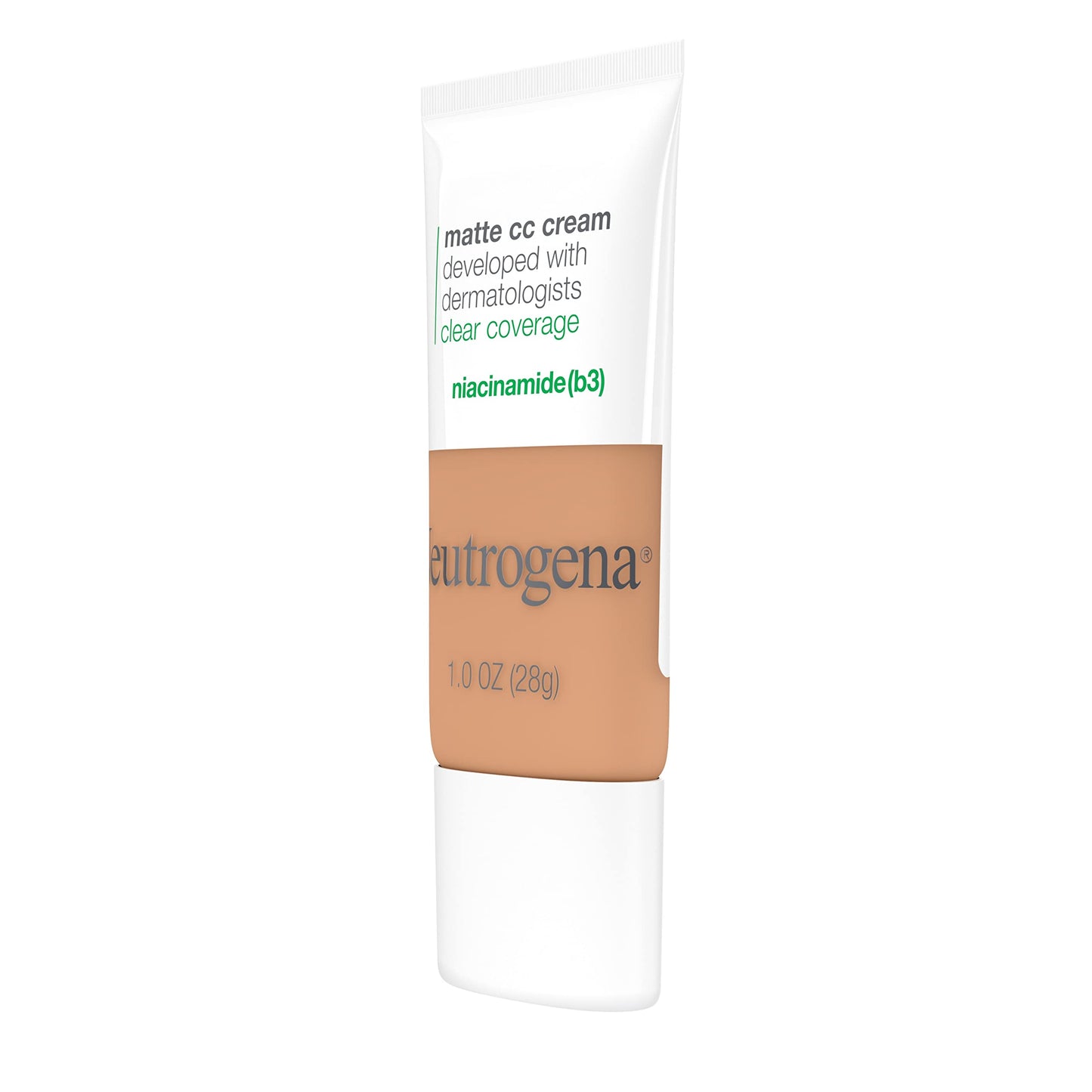 Neutrogena Clear Coverage Flawless Matte CC Cream, Full-Coverage Color Correcting Cream Face Makeup with Niacinamide (b3), Hypoallergenic, Oil Free & -Fragrance Free, Wheat, 1 oz