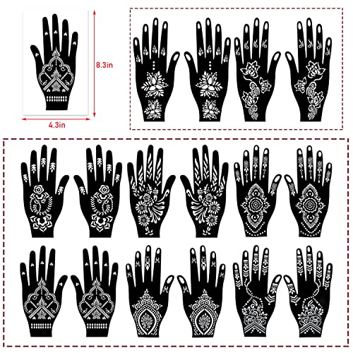 18 Sheet Henna Stencil Set - Indian & Arabian Tattoo Templates