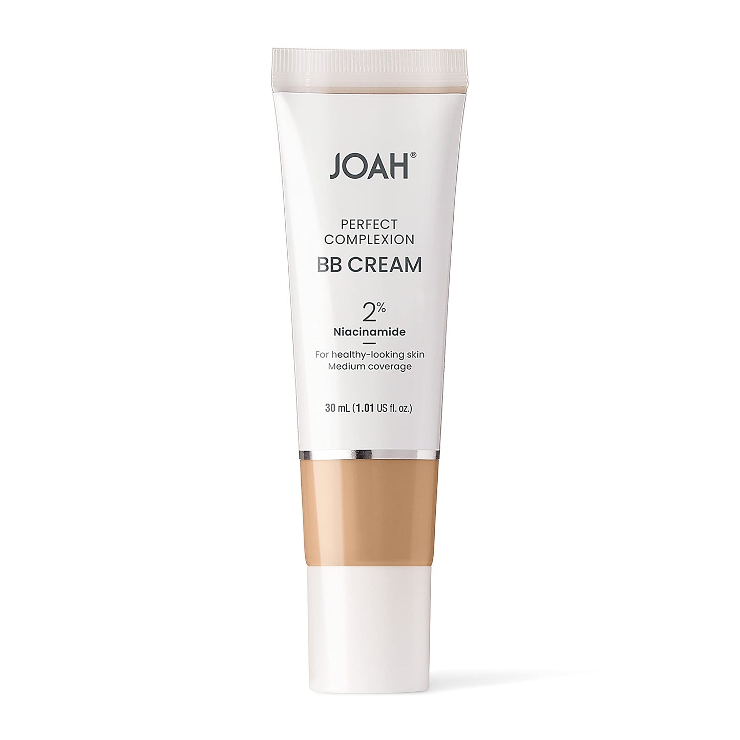 JOAH Beauty Perfect Complexion BB Cream with Hyaluronic Acid and Niaciminade, Korean Makeup with Medium Buildable Coverage, Evens Skin Tone, Lightweight, Semi Matte Finish, Light with Warm Undertones