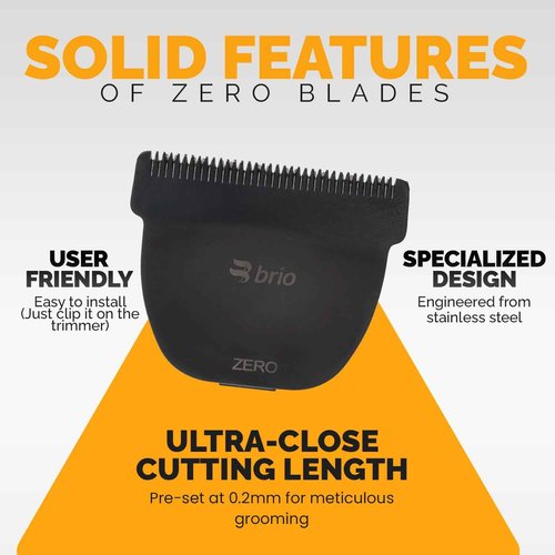 Brio Zero Blade Compatible Beardscape V2 & V1 Trimmers, Cuts Extremely Close at 0.2mm, Stainless Steel Blade Perfect for Super Close Cuts, Creating Tight Lines and Cleaning up Mustaches (Black)