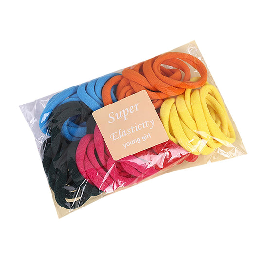 100PCS Hair Ties High elastic Women‘s hair bands Seamless Thick color mixed Hair Band Elastic Hair Ties Hold hair without damage Ponytail Holder (4 Colors Mixed)