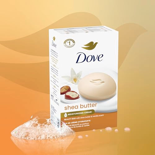 Dove Shea Butter Beauty Bar Soap, 8 Count | Moisturizing