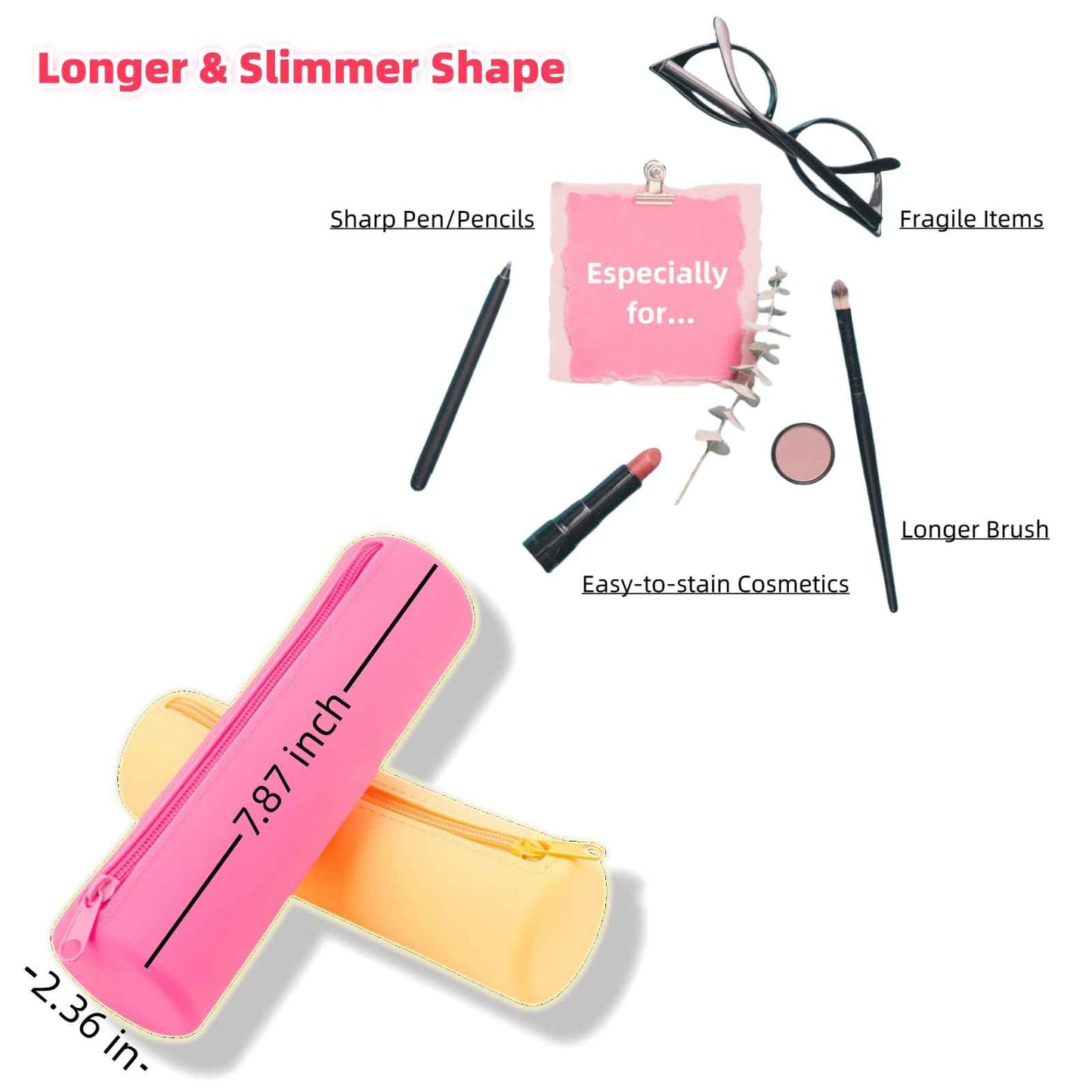 monolane 4 Pieces Silicone Makeup Toiletries Pouches, Silicone Stationary Holder, Waterproof Cosmetic Zipper Pouch, Digital Electronics Storage Bag, Beach Essential Travel Pouch (Neon)