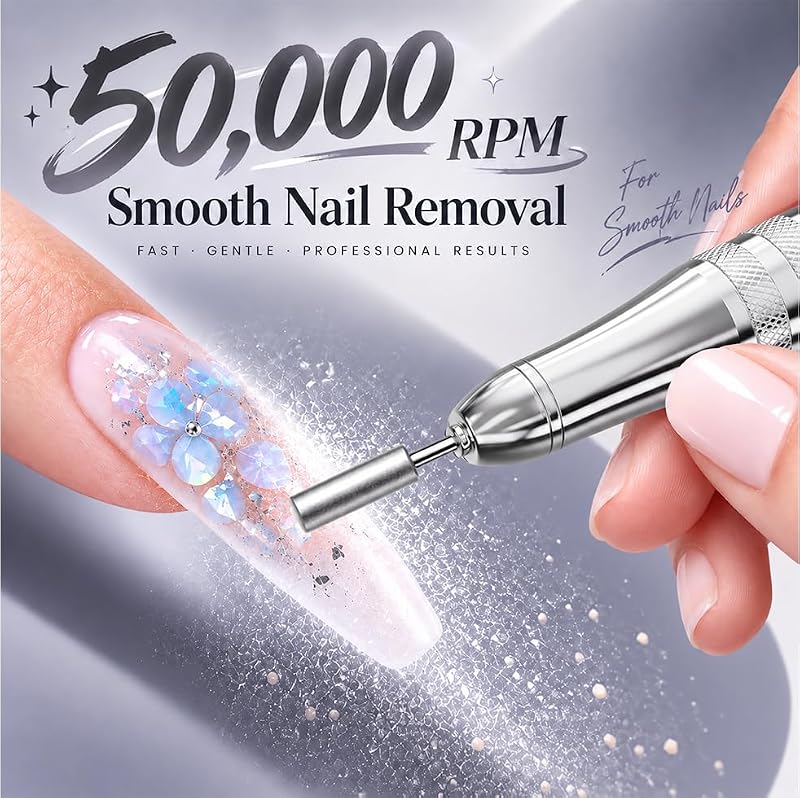 Wea&Hea Electric Nail Drill for Manicure & Pedicure, Professional Cordless 50,000RPM