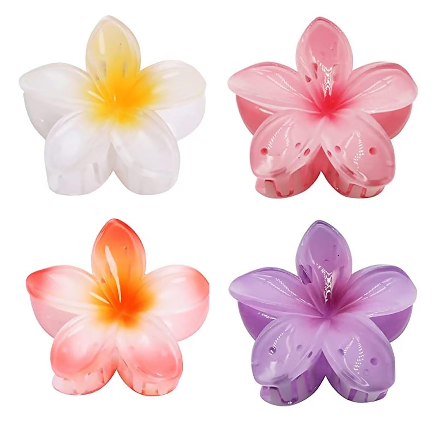 GQLV Large Claw Clips for Thick Hair - Strong Hold Nonslip Hawaiian Flower Hair Accessories, Banana Clip for Thin Hair