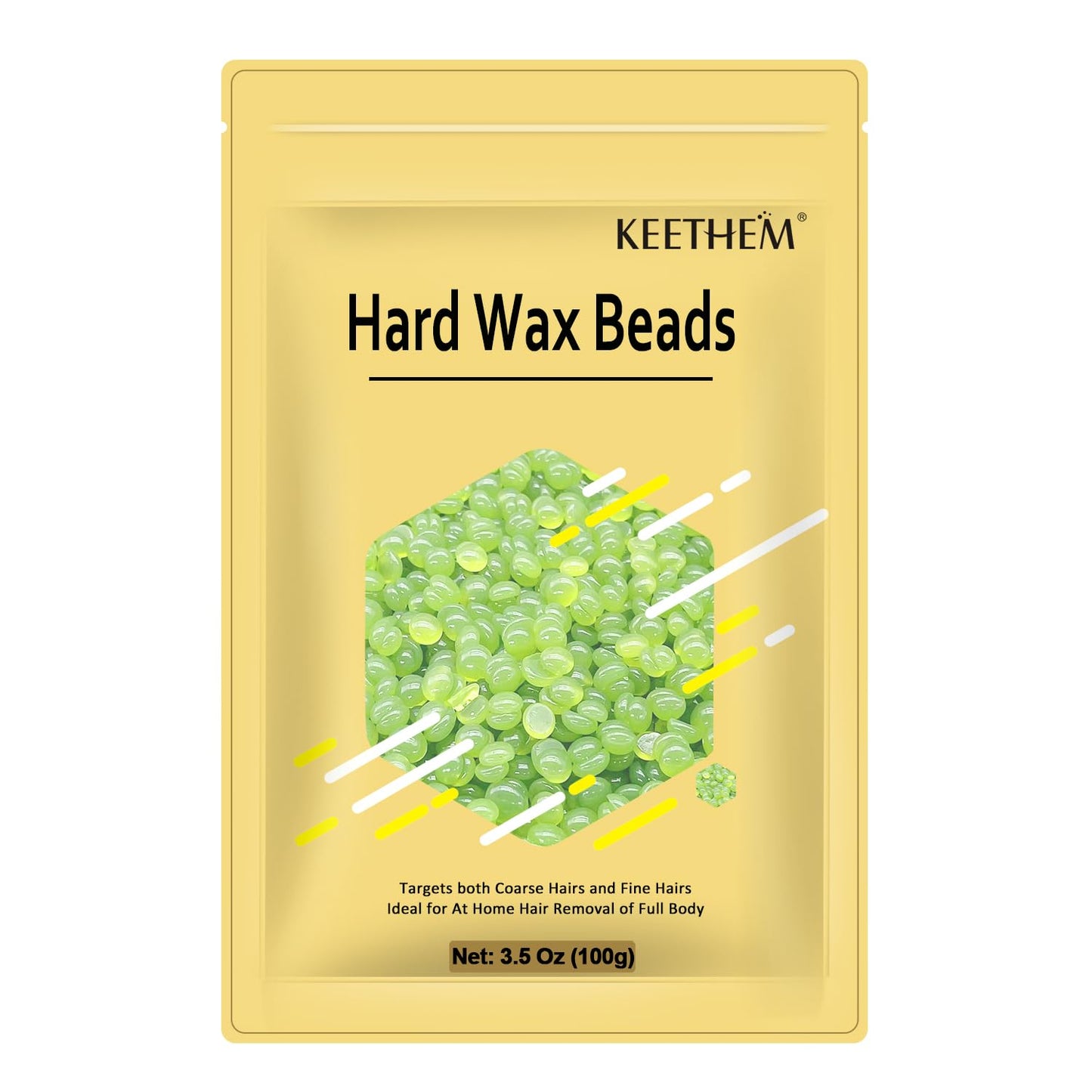 Wax Beads for Hair Removal - 5 * 100g/17.6 oz Wax Beads Waxing at Home for Sensitive Skin Women - Hard Wax Beads with 20 sticks, Bikini Brazilian Body Face Wax