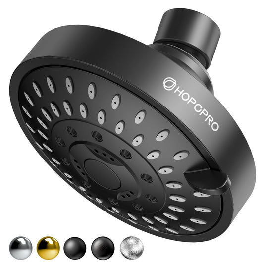 HOPOPRO 5-Mode High Pressure Shower Head - Consumer Reports, The Washington Post, NBC News, TODAY TV Show Recommended - High Flow Fixed Showerheads Bathroom Rain Showerhead (4 Inch Matte Black)