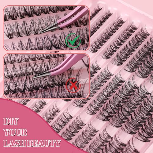 Lash Clusters 300PCS Mixed Volume Eyelash Extensions 8-16mm