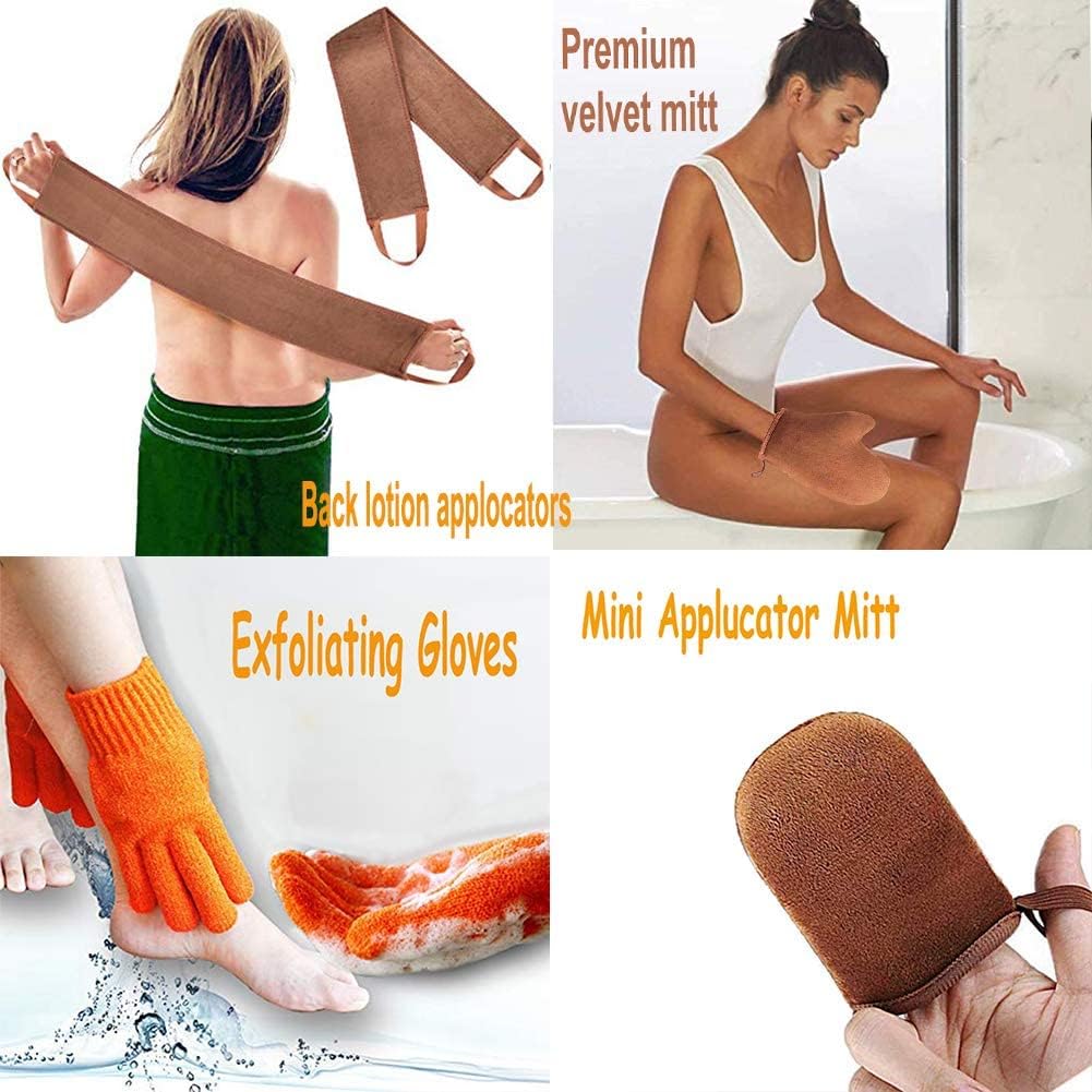 5 in 1 Self Tanning Mitt Applicator Tanning Mitts Self Tanner Kit, Self Tanner Mitt Applicator Sunless Tanner Mitt Self Tanning Glove for Self Tan Mitt Applicator Self Tanner Mit Tanner Glove