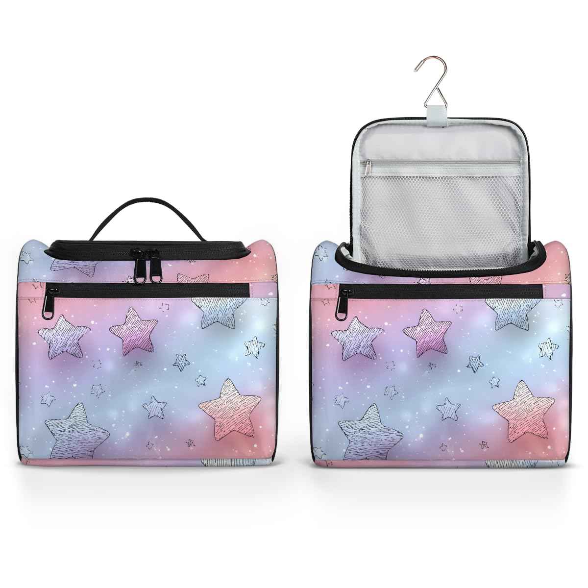Hanxuanyifan Stars Hanging Travel Toiletry Bag for Women,Travel Bags for Toiletries,Makeup Bag Organizer Cosmetic Bags for Girls