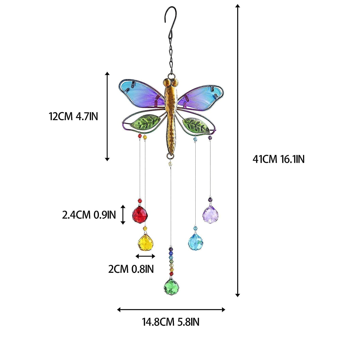 Dragonfly Glass Perfume Bottle and Hanging Crystal Suncatcher Pendant3