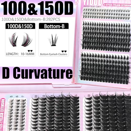 YIDUO 534Pcs Eyelash Extensions Kit - Manga & Bottom Lash Clusters