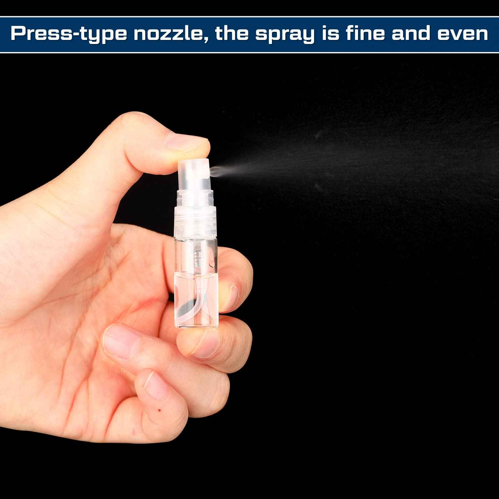 Lallisa 100 Pcs 3ml Mini Spray Bottles Clear Glass Perfume Bottles Refillable Fine Mist Spray Empty Fragrance Sample Containers Cosmetics Atomizer for Cleaning, Travel, Essential Oils