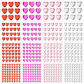 516 Self-Adhesive Heart Rhinestone Gems Assorted Sizes