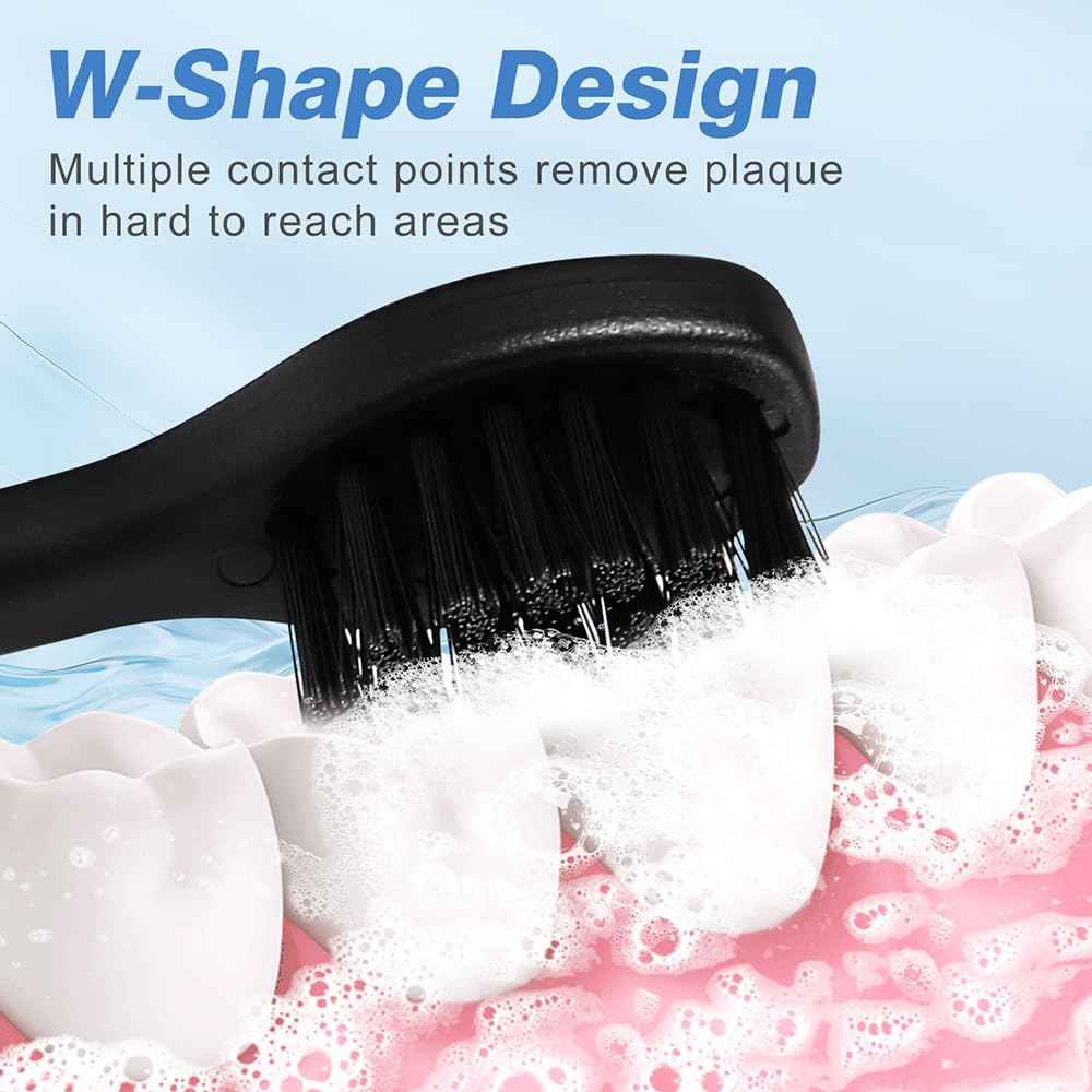 6 Pcs Replacement Toothbrush Heads for Curaprox Hydrosonic Electric Toothbrush Adults with Dust Cover, Black