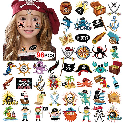 Pirate Temporary Tattoos (96pcs) - Waterproof Party Favors