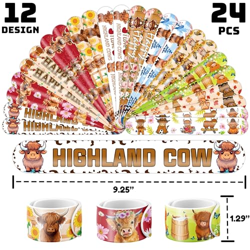 Highland Cow Party Set - 48 Tattoos & 24 Slap Bracelets