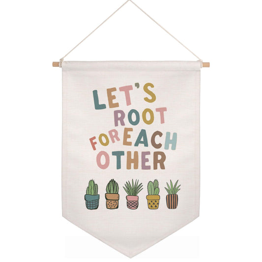 Let's Root For Each Other Sign, Boho Classroom Decor, Playroom Wall Banner Art, Classroom Poster, Homeschool Decor, Motivational Inclusive Class Banner, Classroom Sign