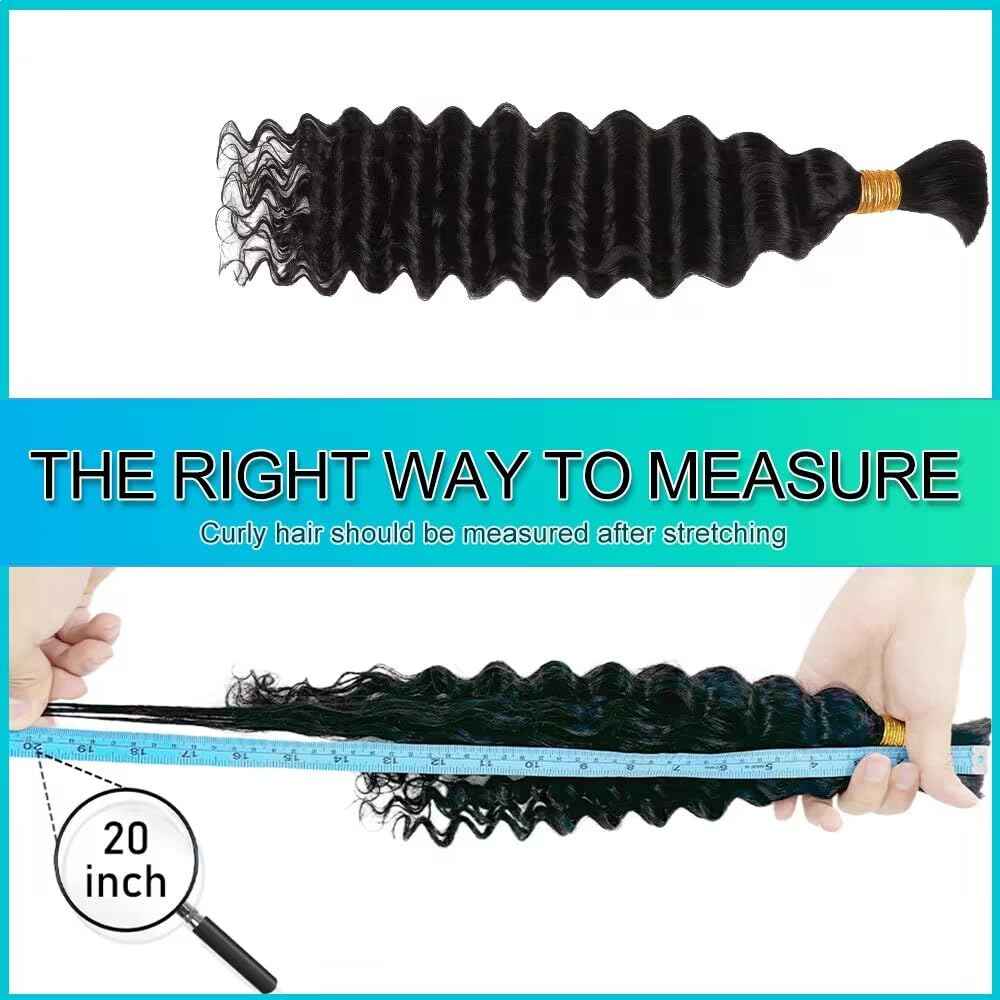 Blonde Human Braiding Hair for Boho Braids 22 Inch 100g Human Hair Braiding Hair Deep Wave Bulk Human Hair for Braiding No Weft Brazilian Virgin Curly Hair Extensions 27#