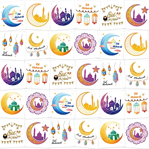Eid Mubarak Temporary Tattoos - 30pcs Party Favors