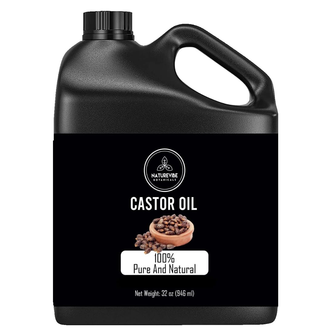 Naturevibe Botanicals Castor Oil 32 Ounces | 100% Pure and Natural | Great for Skin Care and Hair Care