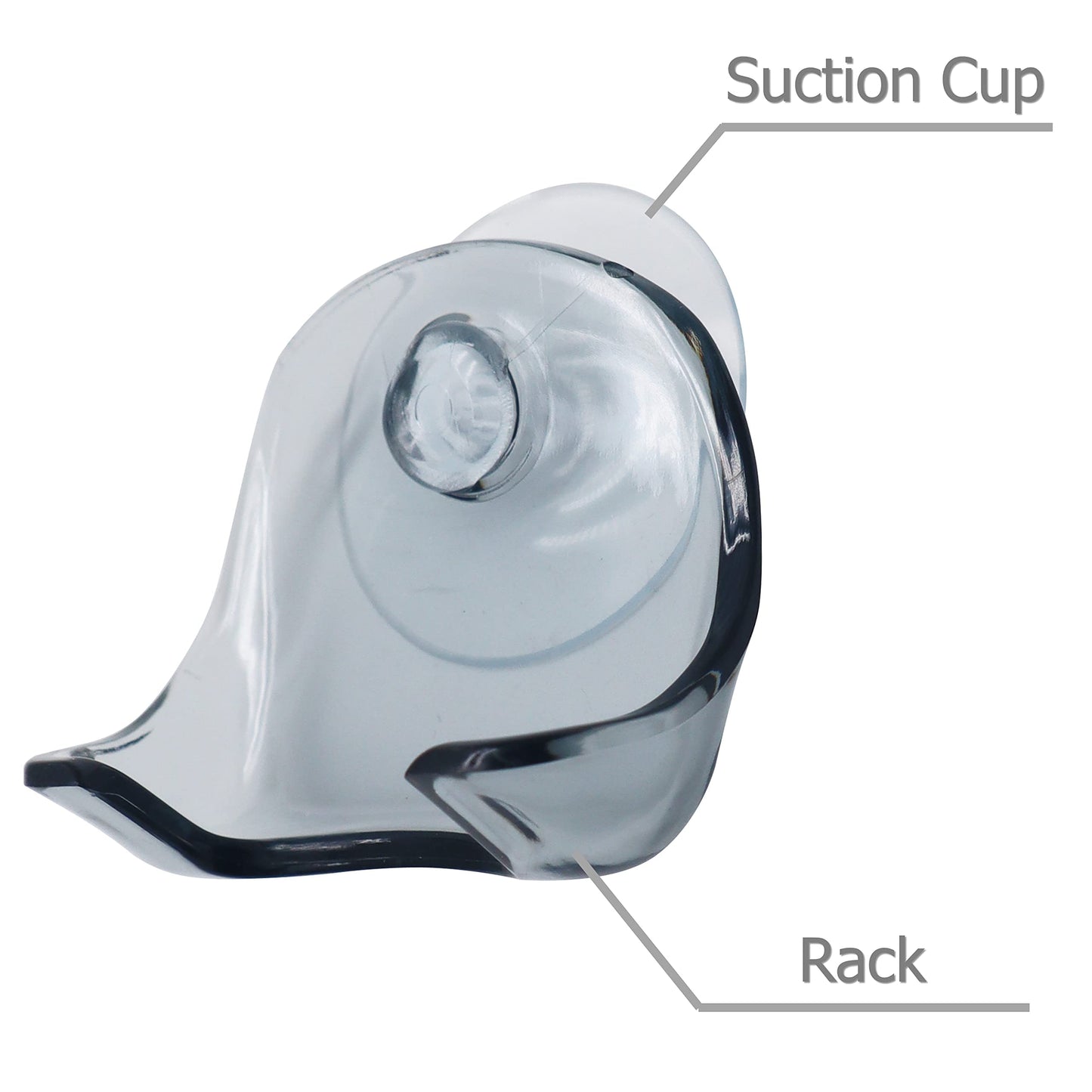 EIKS 2 Pack Portable Razor Holder Rack Shelves with Suction Cup Hooks Apply for Shower Bathroom Travel Wall Mounting Reusable