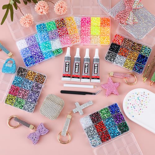30000pcs Rhinestone Bedazzling Kit - 72 Colors with Glue & Tools