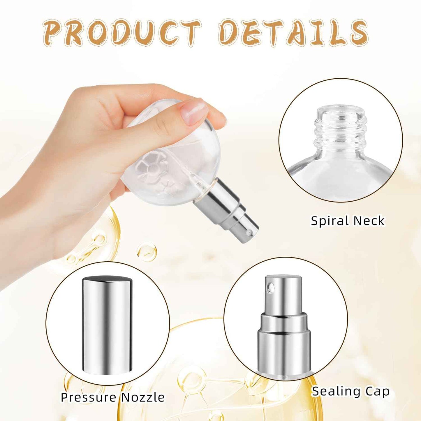 Mirrline 12 Pcs 10ml/0.34oz Glass Spray Bottle Clear Empty Fine Mist Glass Atomizer with Sprayer Pump for Fragrance Essential Oil Travel - Silver