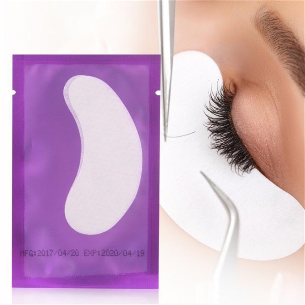 100 Pairs Set，Eye Gel Patches,Under Eye Pads Lint Free Lash Extension Eye Gel Patches (purple)