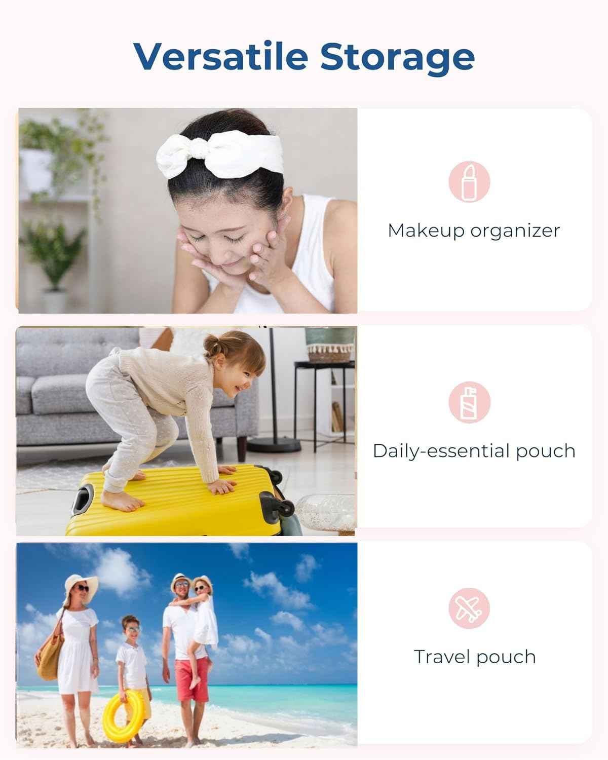 monolane 4 Pieces Silicone Makeup Toiletries Pouches, Silicone Stationary Holder, Waterproof Cosmetic Zipper Pouch, Digital Electronics Storage Bag, Beach Essential Travel Pouch (Neon)