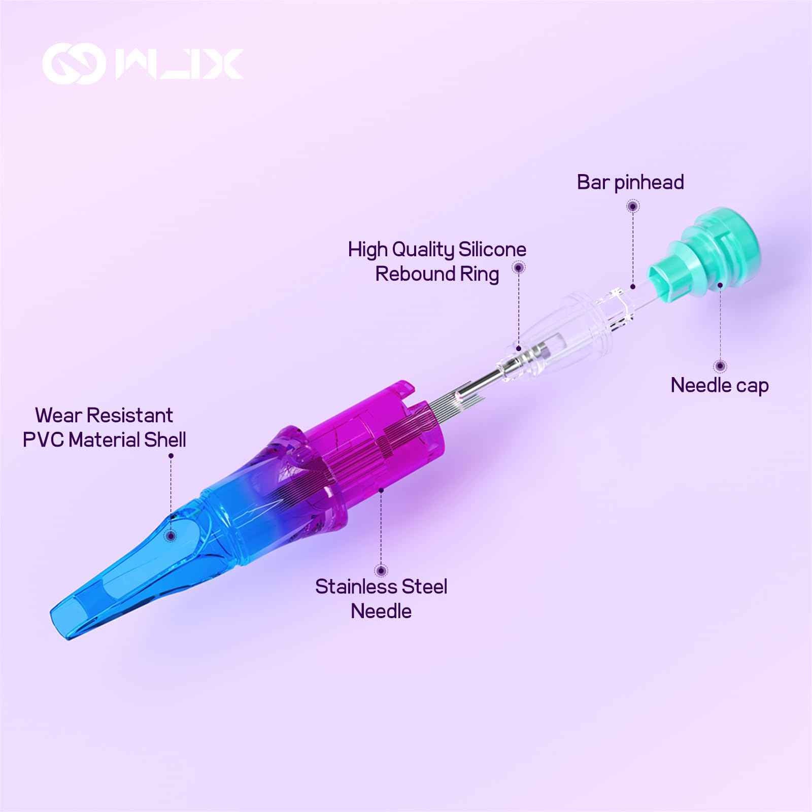 Wjx Ultimate Tattoo Needles Cartridge 1211M (20Pcs/Box) Premium Magnum Cartridges Needle Fast Shading Smooth Blending for Tattoo Artists