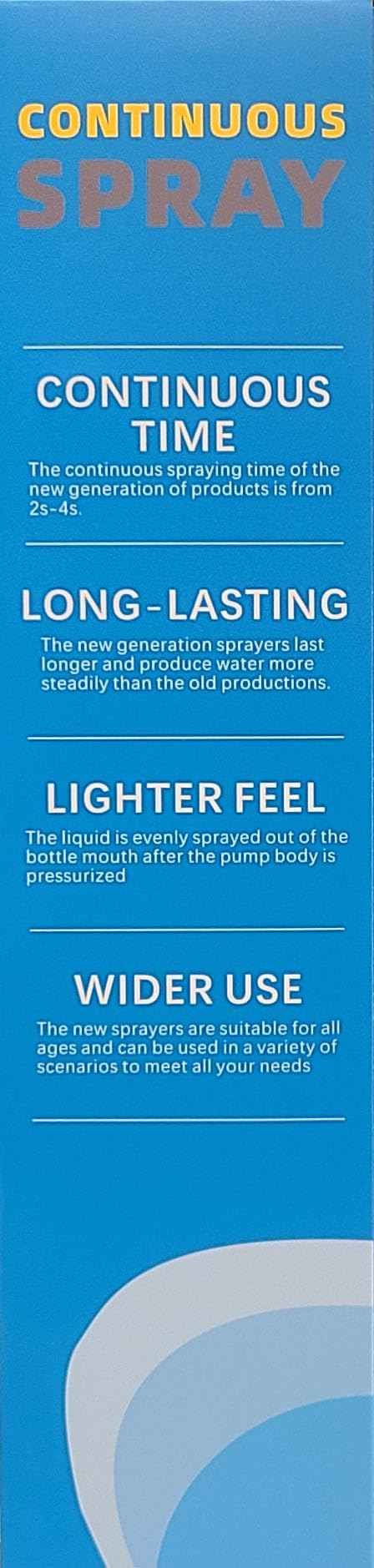 Rabayya Continuous Mist Hair Spray Bottle (Continuous Water Mister for Plants, Skin Care, Cleaning, Hairstyling & Misting) 10.1 Ounce