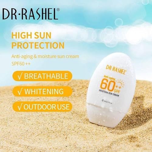 DR.RASHEL Dr Rashel Anti Aging 60++ SPF Moisture Sun Cream, Size 60g, 2.12 Oz (Pack Of 1)