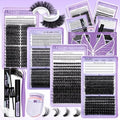 DIY Cluster Eyelash Extension Kit - 1274Pcs with Bond, Remover & Tools