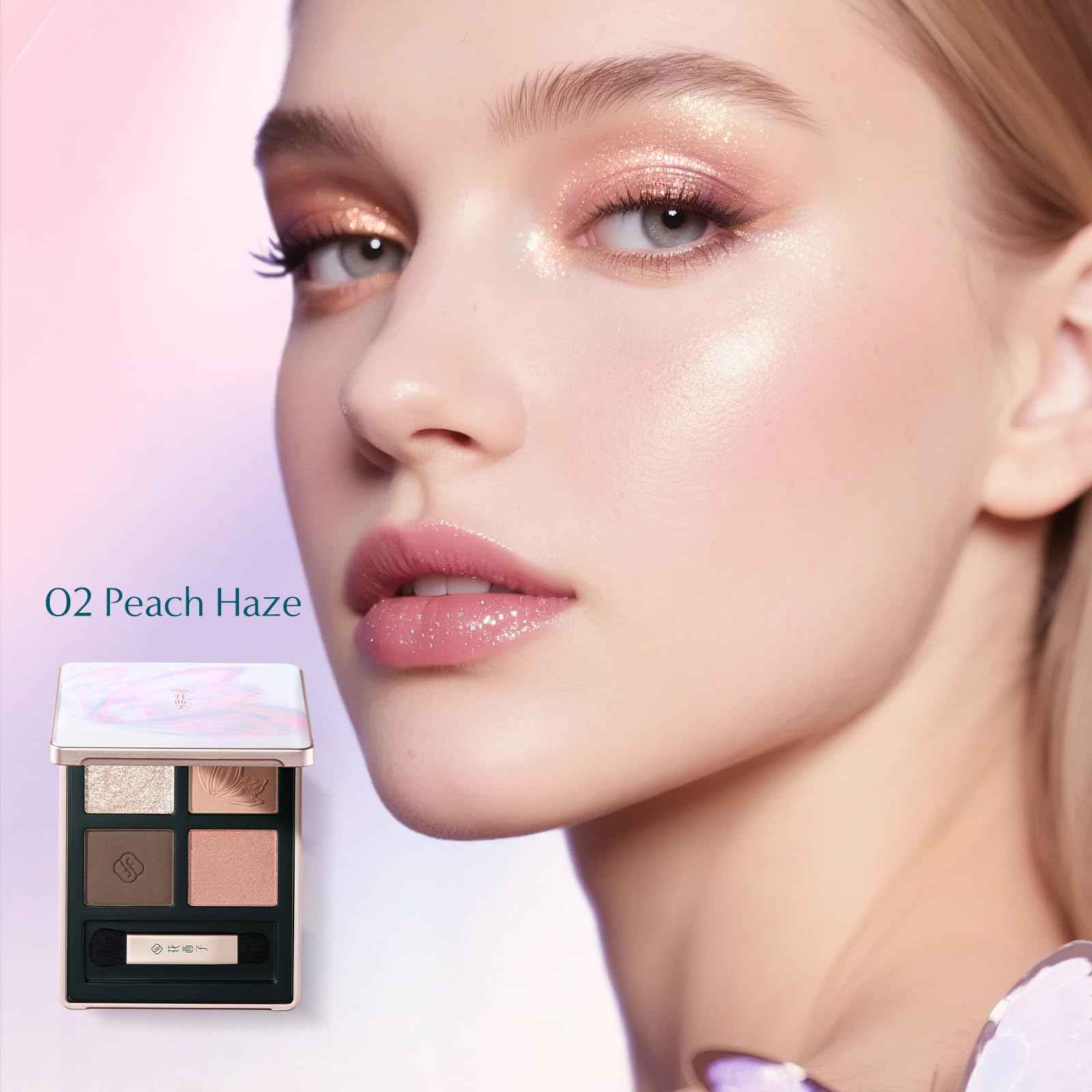 FLORASIS Butterfly Glitter Quad Eyeshadow Palette (01 Iris Twilight, 1 Count)