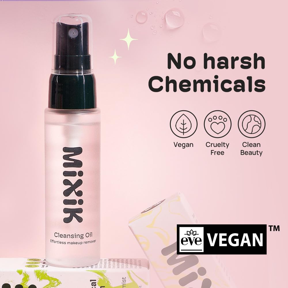 MIXIK Deep Oil Cleanser Spray - Skin Care, Makeup and Sunscreen Remover, Alcohol Free Facial Oil Cleanser Wash, Eye Makeup Remover, Surfactant Free (30 ml (1.0 fl oz) Travel Size, Travel Size)