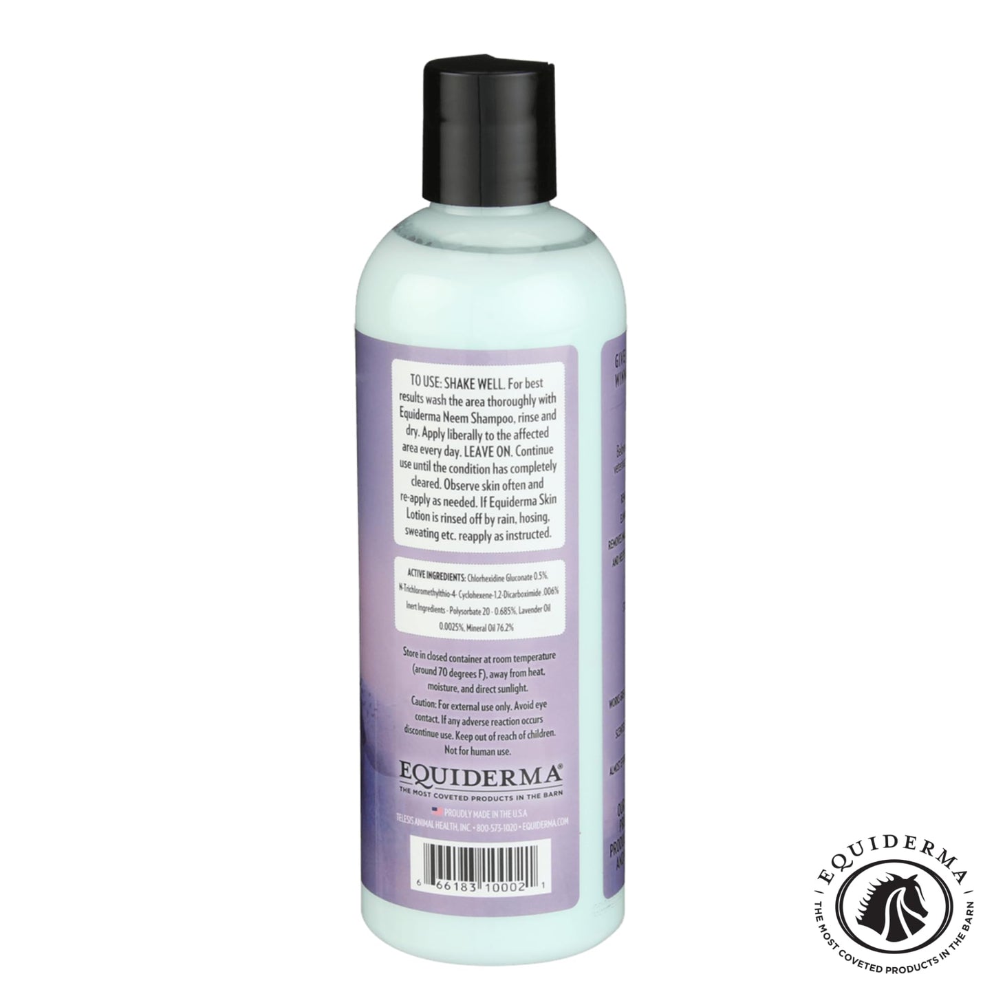 EQUIDERMA Horse Skin Lotion – 16 oz | All-in-One Equine Skin Care for Cannon Bone Scurf, Mane & Tail Itching, Midline Irritation, Dry Patches & Coat Health Support