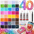 40000Pcs 40 Colors Jelly Resin Bedazzler Kit with B7000 Glue