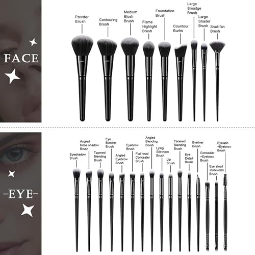 KUORYZAL Black Makeup Brushes Set Professional 70Pcs with Case Premium Synthetic for Foundation Concealer Blush Eyeshadow Powder Contour Makeup Brush Kit Face Eye Make up Brushes & Tools