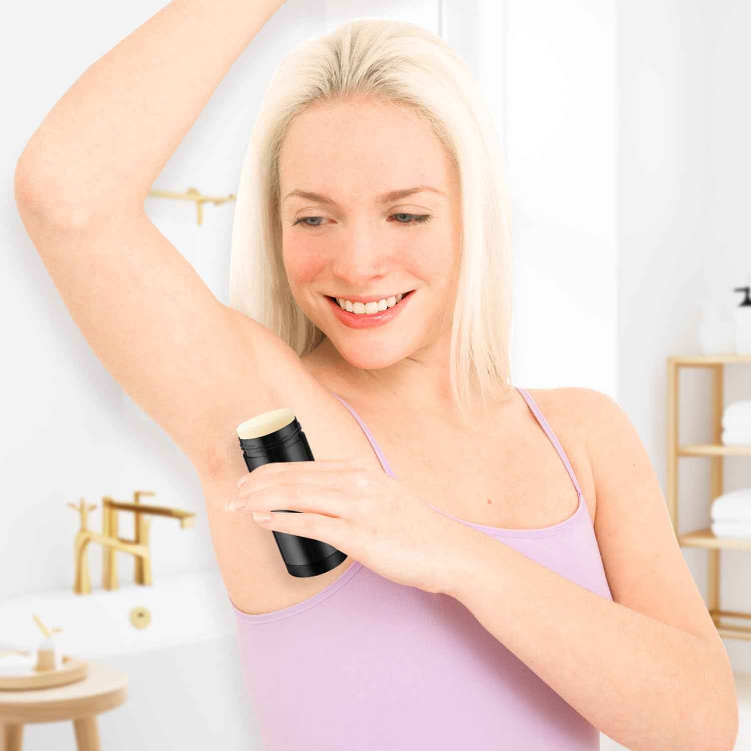 Wresty 10 Pcs 60ml/2oz Deodorant Containers Twist Up Empty Tubes Plastic Refillable Bottles DIY Homemade Deodorant Container Stick (Black)