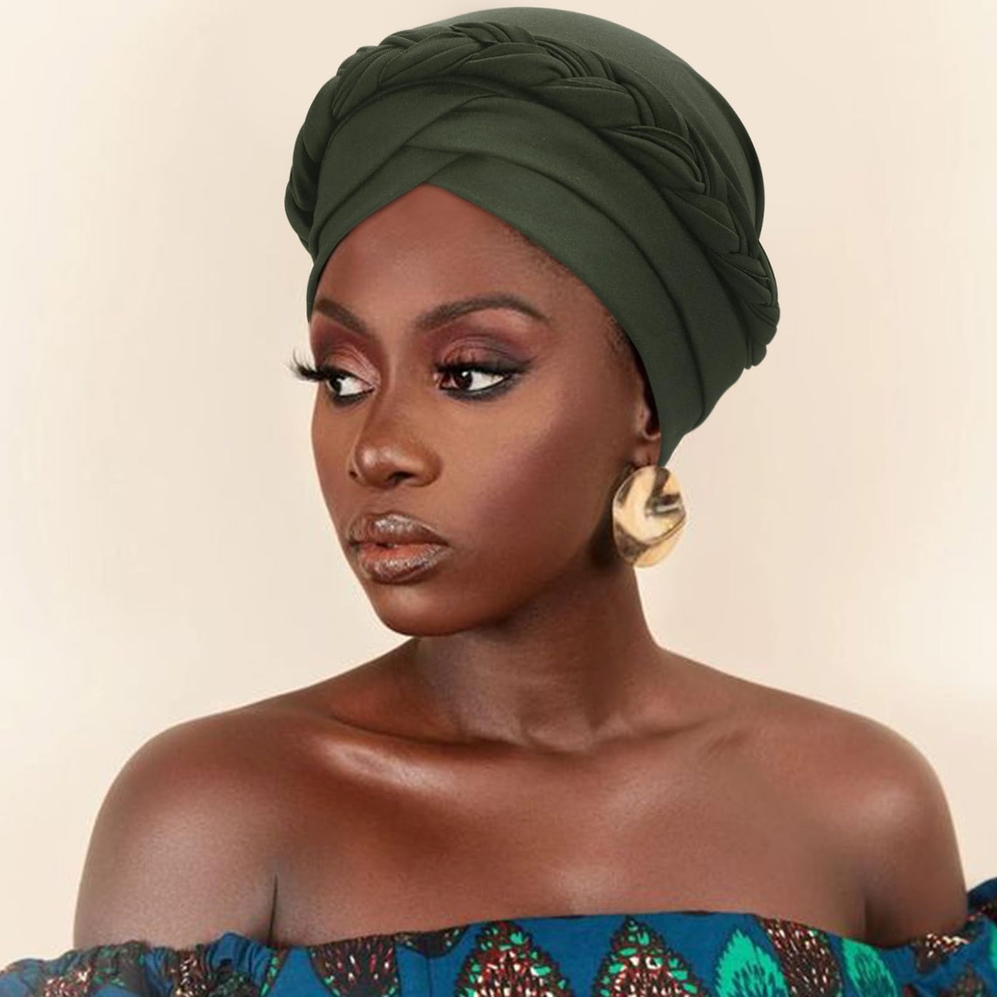 African Women Turban Caps Pre-Tied Twisted Turbans for Women Head Scarf for Women Hair Wraps Cover Beanie Cancer Chemo Headwear for Black Women